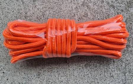 Hi-Viz Orange Polyester Paracord Style Rope 8mm Polyester High Strength Rope - not for life line. 800Kg UTS.