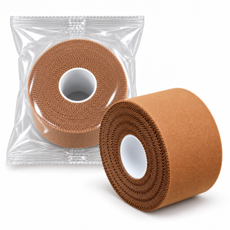 Premium Rigid Sports Tape Fabric Single Roll Wrapped 38mm x 13.7m - Beige