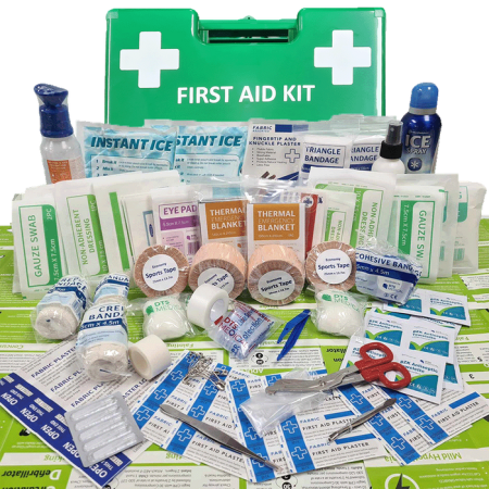 X Large Sports First Aid Kit XL Green Wall Mount Plastic Box