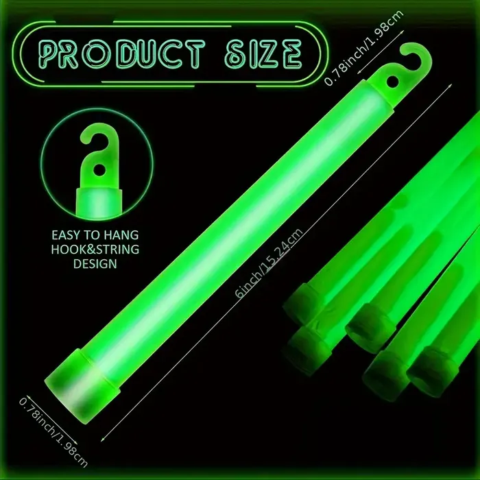 Light Stick hi vis green 6 inch - picture taken in light so item does not correctly show how bright it is - up to 12 hours - Image 5