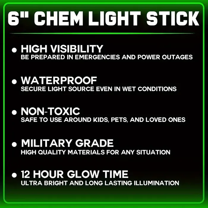 Light Stick hi vis green 6 inch - picture taken in light so item does not correctly show how bright it is - up to 12 hours - Image 4