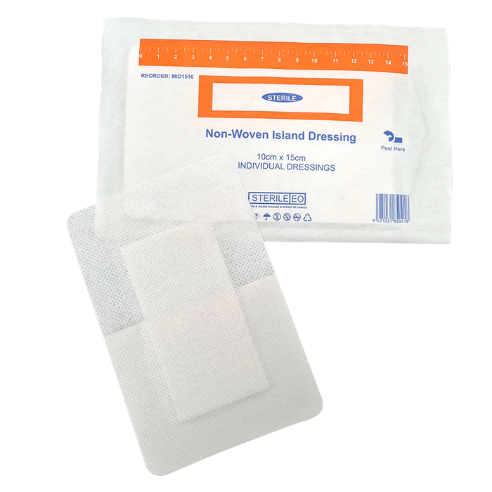 Island Dressing Adhesive Non Woven 15cm x 10cm Single Sterile