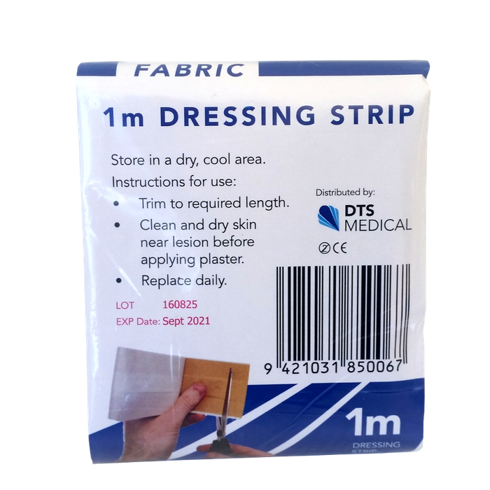 Fabric Dressing Strip plasters 8cm x 1m in packet