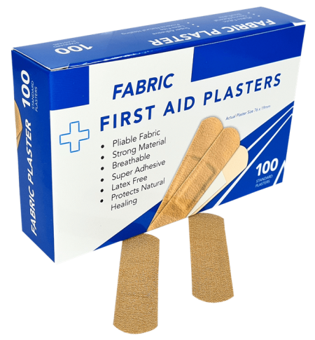 Fabric Regular Plasters Skin Colour 19mm x 76mm 100's Boxed