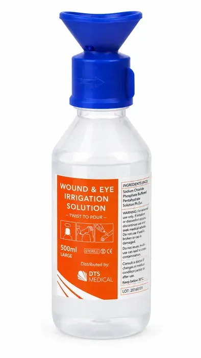 Eye & Wound Wash Saline Solution Sterile, 500 ml with Eye Wash Attachment
