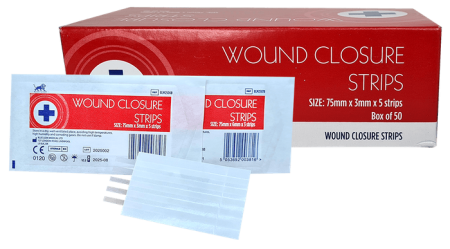 Wound Closure Strip 3mm x 75mm Box Of 50 sachets of 5 Sterile