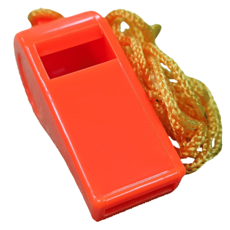 Hi-Vis Sport / Emergency Alert Whistle - with neck cord