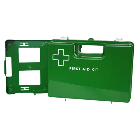 First Aid Box Plastic, Green, Large with Wall Mount Bracket Empty