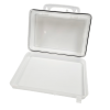 First Aid Box Plastic, Clear, Medium Wall Mount Flap Single Cavity Empty No Stickers Blank