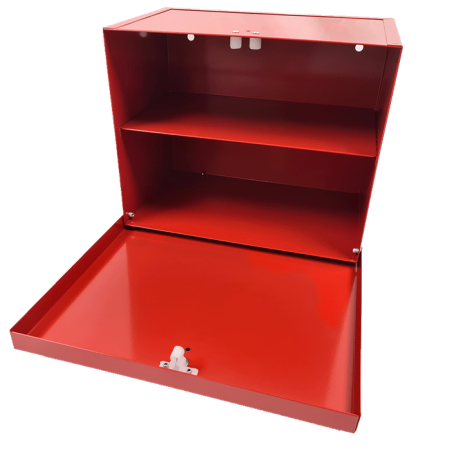 First Aid Box – Red Metal (Single Cavity, Wall-Mountable)