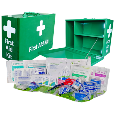 Kitchen, Food & Catering First Aid Kit Industrial Large Green Landscape Wall Mount Metal Box