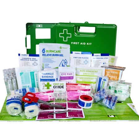 Farming First Aid Kit Medium in Green plastic Wall Mount Case