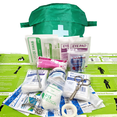 Economy Lone Worker First Aid Kit in Belt Loop Semi Circle Pouch