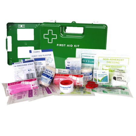 First Aid Kit Office 1-5 Person Green Wall Mountable Plastic Box