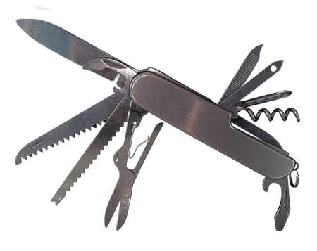 Silver Medium Pocket Knife multitool up to 11 variations