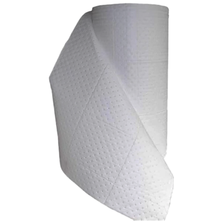 Oil / Hydrocarbon Absorbent Roll of Pad Material, heavy weight dimpled 80cm wide 50m Long, perforated for easier tear off